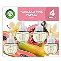 Air Wick Plug-In Scented Oil Refills, 4 Count, Vanilla & Pink Papaya, Air Freshener, Essential Oils, Eco Friendly