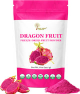 Indus Farms Freeze Dried Dragon Fruit Powder (Pitaya) - Vibrant Magenta Pink, Single Ingredient, No Added Sugar - Smoothies, Baking, Drinks & Yogurt