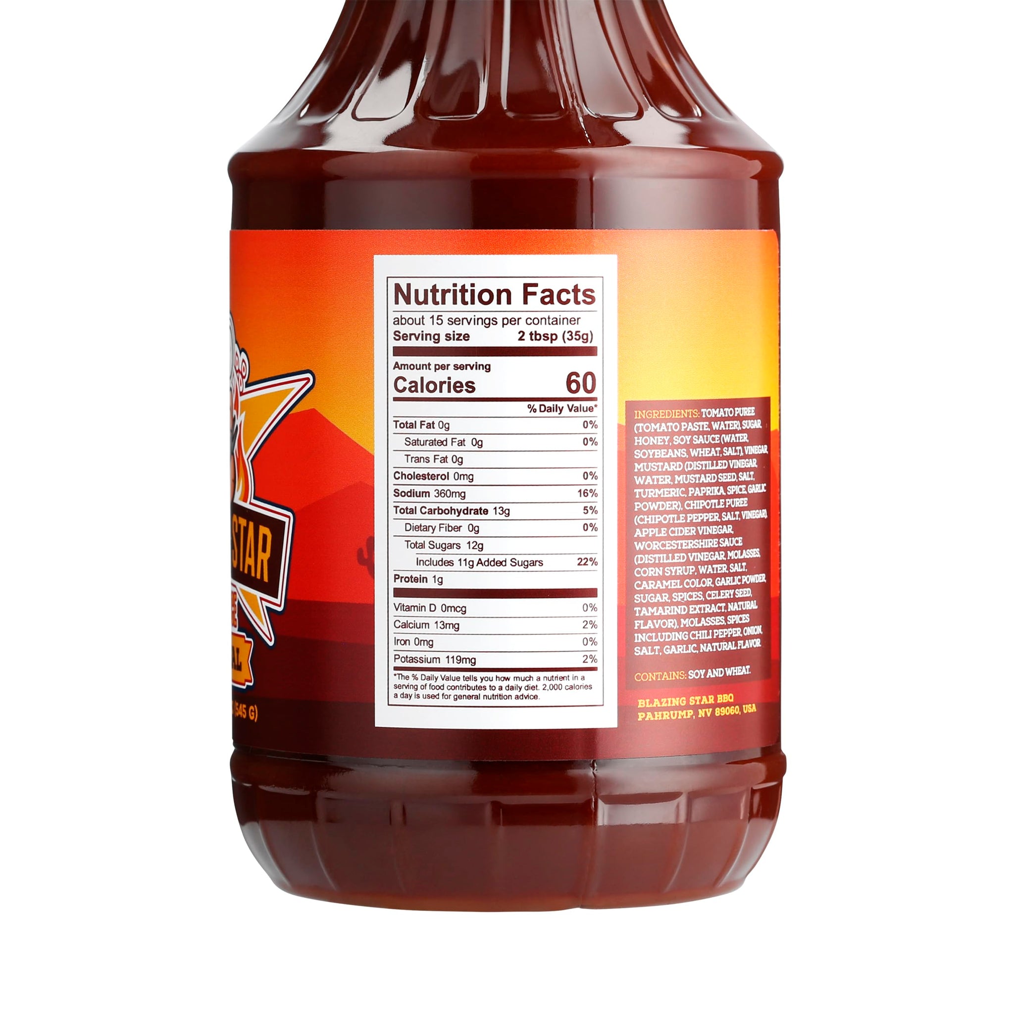 Blazing Star Original BBQ Sauce - Sweet, Tangy, and Smoky Barbecue Sauce - Unique Global Flavor - Great for Grilling, Smoking, and Barbecue - Veteran