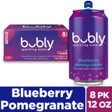 bubly Sparkling Water, Blueberry Pomegranate, Zero Sugar & Zero Calories, 12 Fl Oz Cans (Pack of 8)