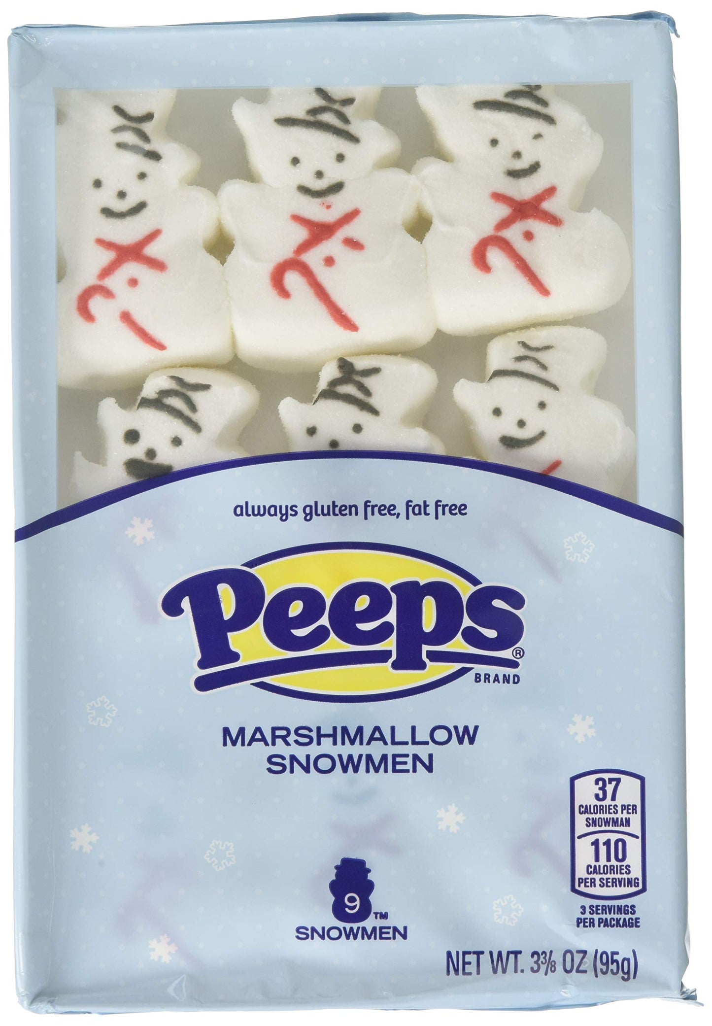 Peeps Marshmallow Snowmen Christmas Candy, 9 Count, Pack of 3