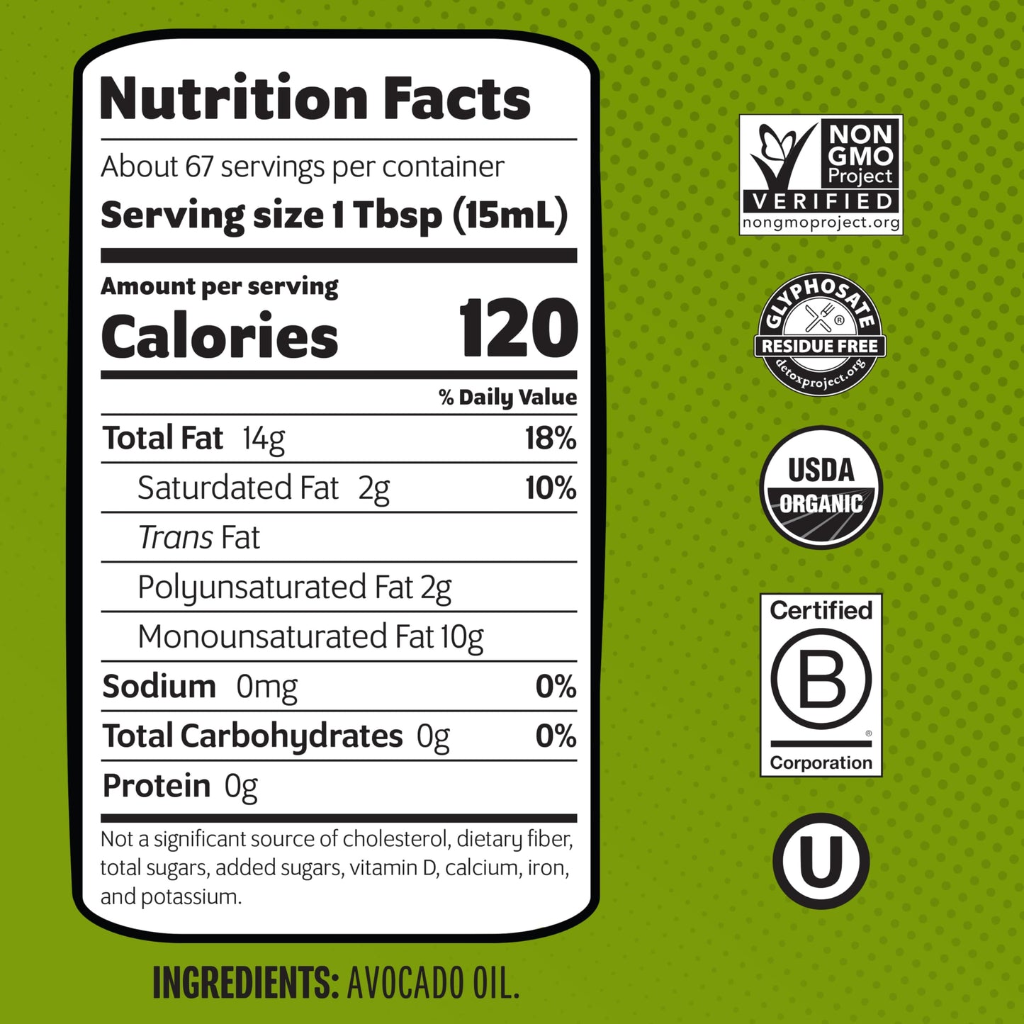 Chosen Foods Organic Avocado Oil for Cooking, 33.8 Fl Oz - Naturally Refined Cooking Oil made from 100% Pure Avocados - Non-GMO, Gluten-Free, Keto Friendly, Glyphosate Free - 1 Liter (Pack Of 1)