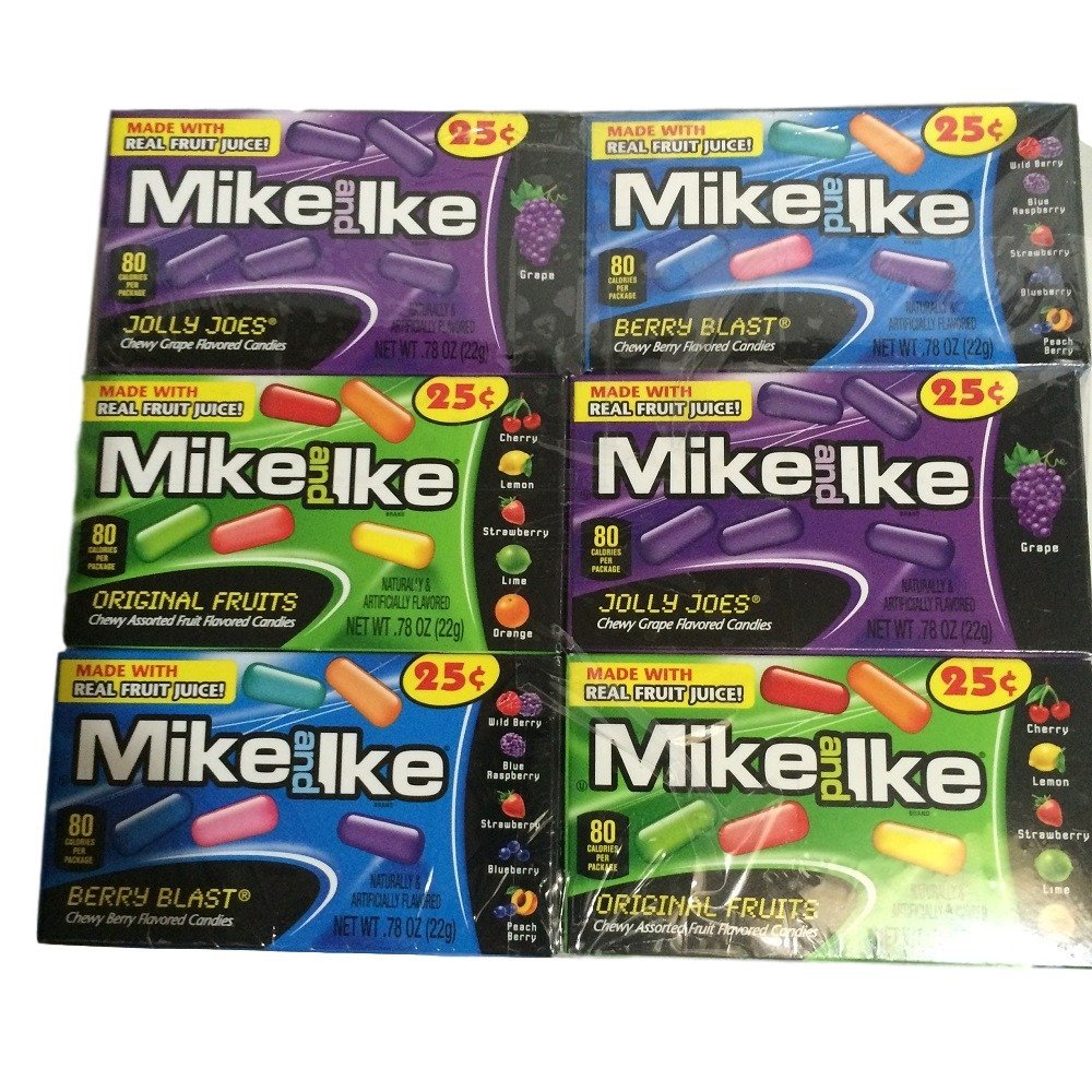 Mike and Ike Original Fruits, Jolly Joes, and Berry Blast Variety Pack .78 Ounce Boxes (30 Boxes Total - 10 of each Flavor)