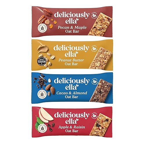 Deliciously Ella Oat Bars Variety Pack, Whole Food Ingredients, Gluten Free, Vegan, 12 Bars