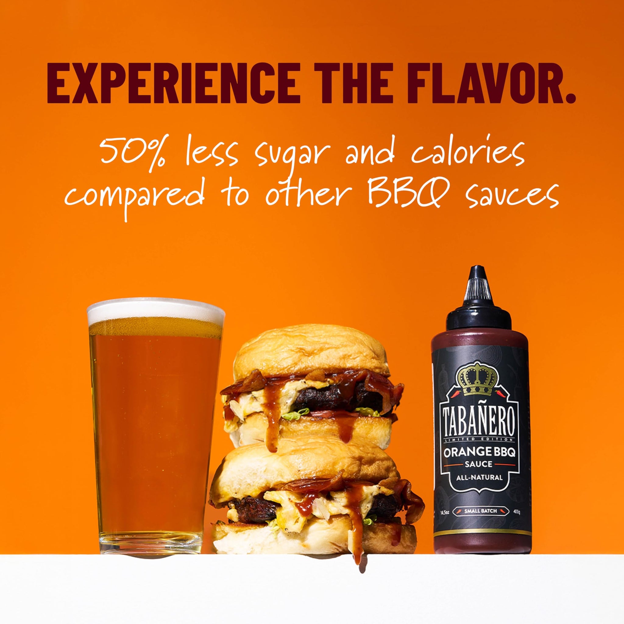Tabañero Orange BBQ Sauce, Born in Florida, Sweet Barbecue, Bottle, 14.5oz