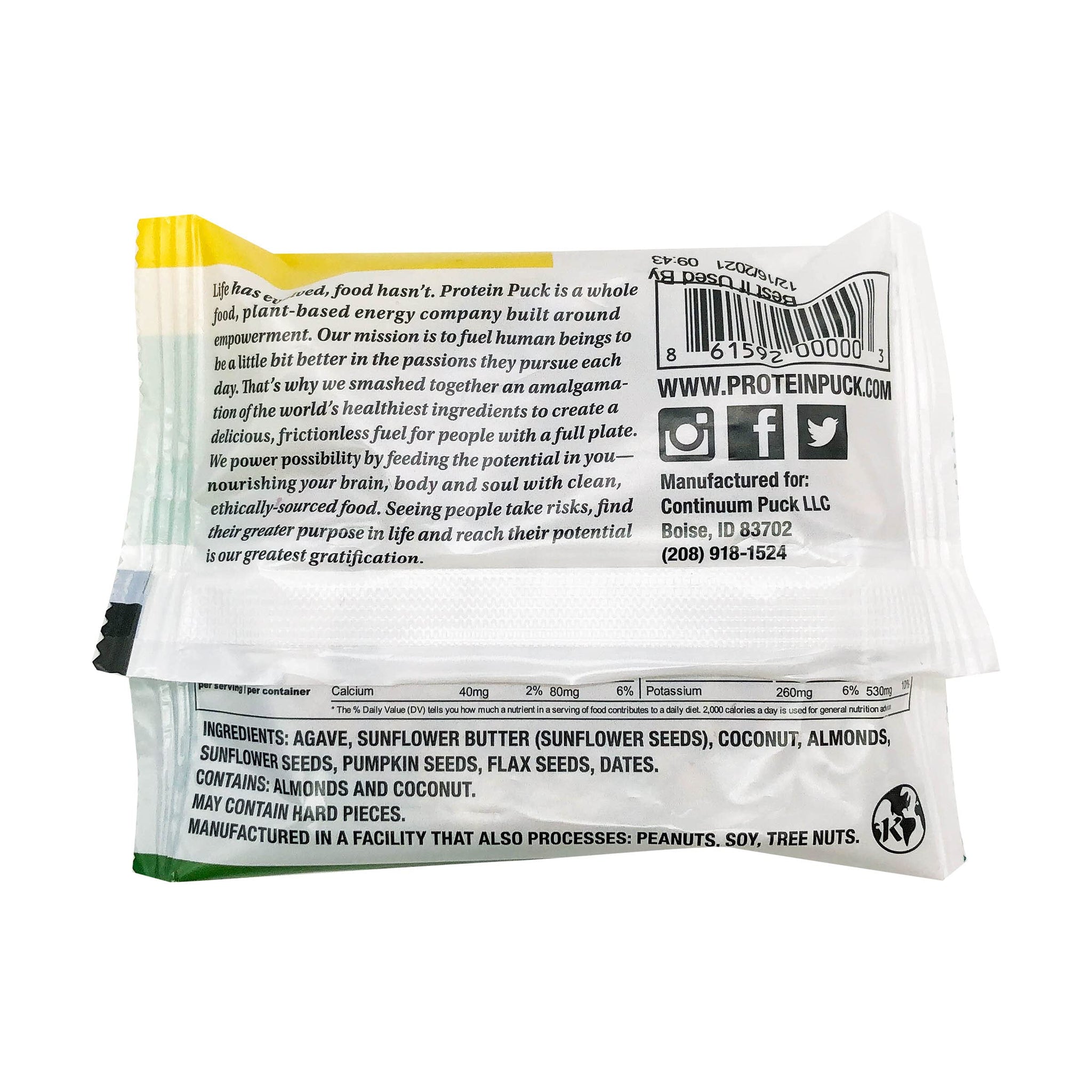 Protein Puck Coconut Almond Sun Butter Bar, 3.25 OZ
