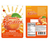 Bourbon Fettuccine Gummi Peach 6 -Pack - Japanese Tangy & Chewy Gummy Strips with Real Fruit Juice Share Size (5.29 OZ)