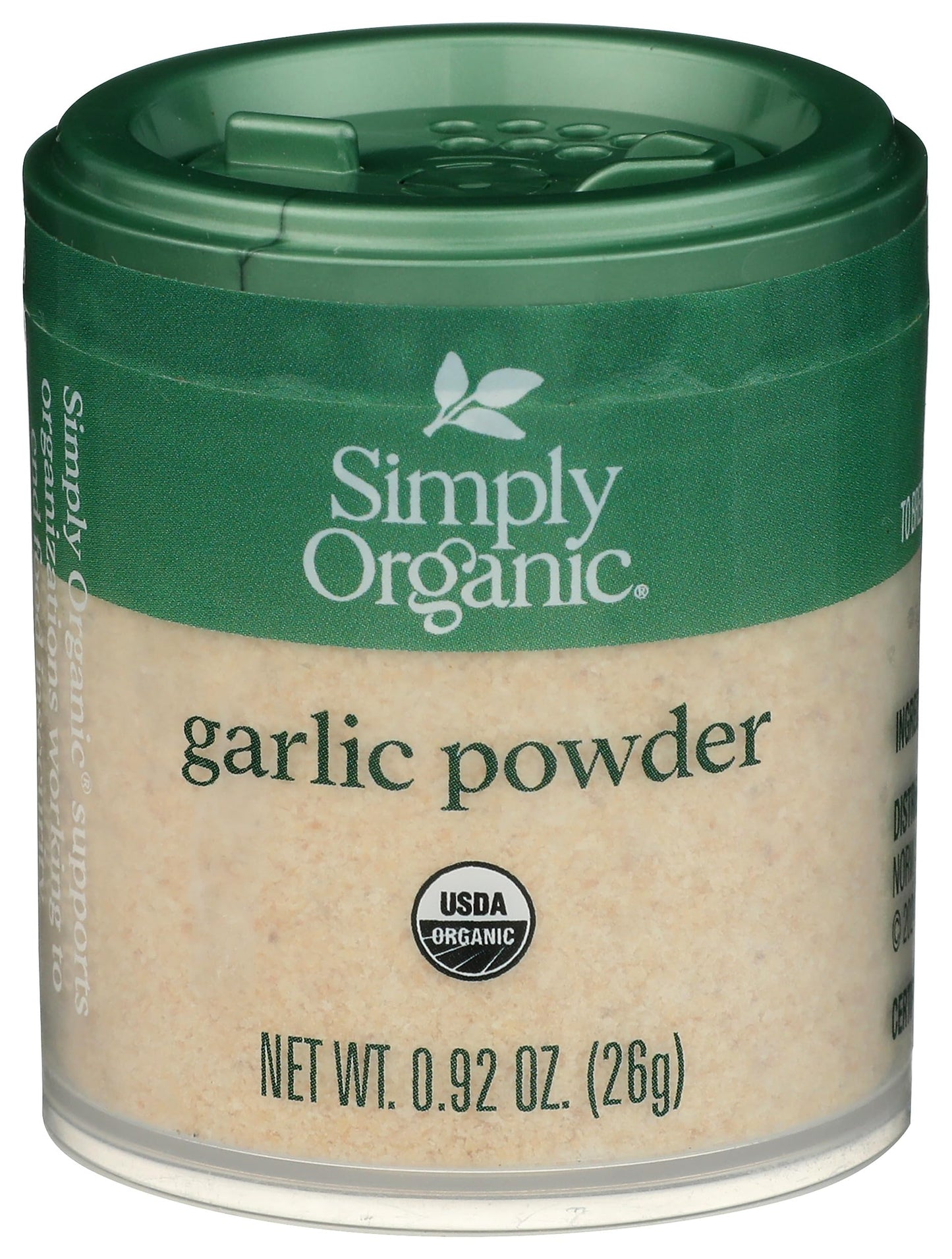 Simply Organic Garlic Powder, Certified Organic, Kosher, Mini Spices, Allium Sativum L. | 0.92 Ounce (Pack of 1)