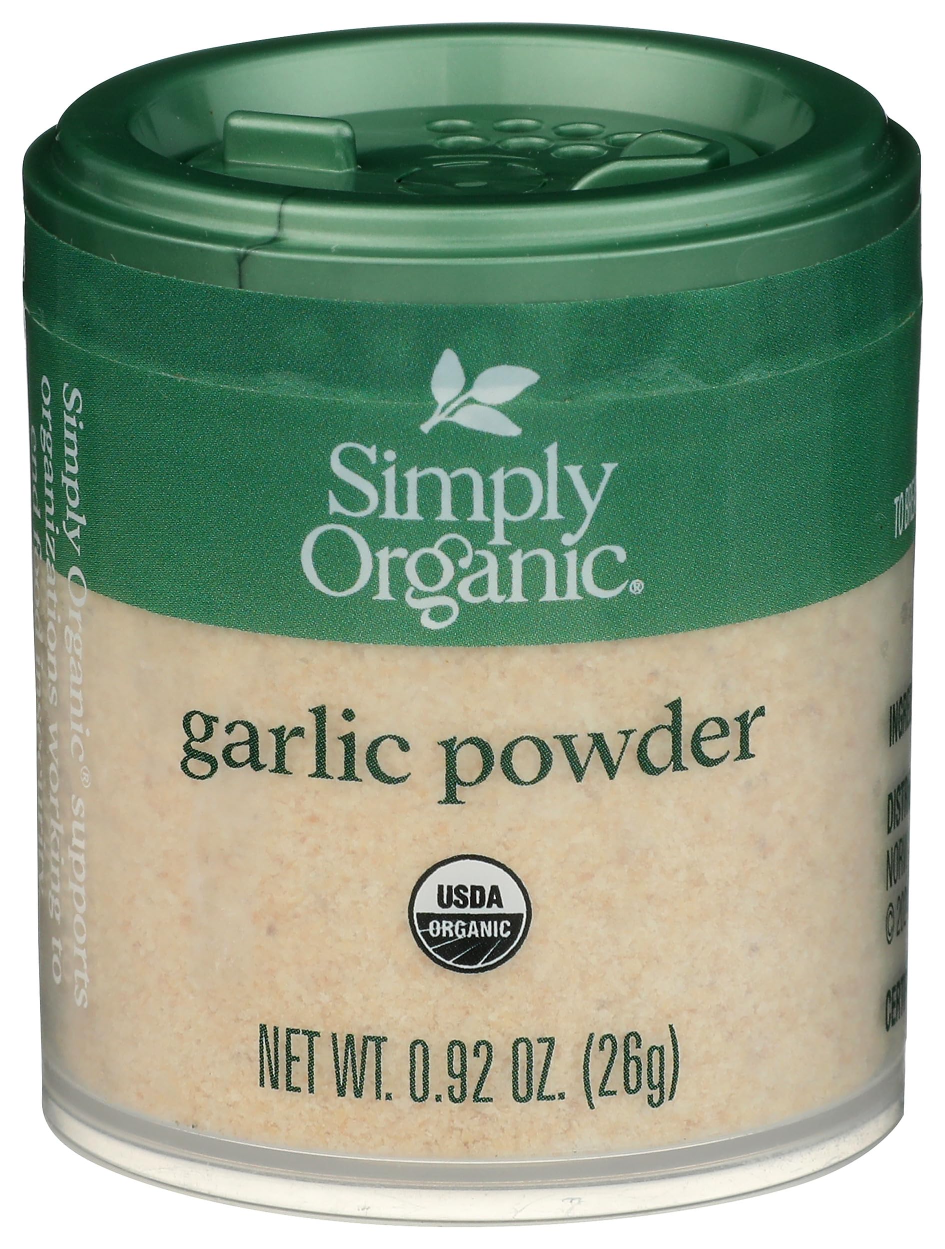 Simply Organic Garlic Powder, Certified Organic, Kosher, Mini Spices, Allium Sativum L. | 0.92 Ounce (Pack of 1)