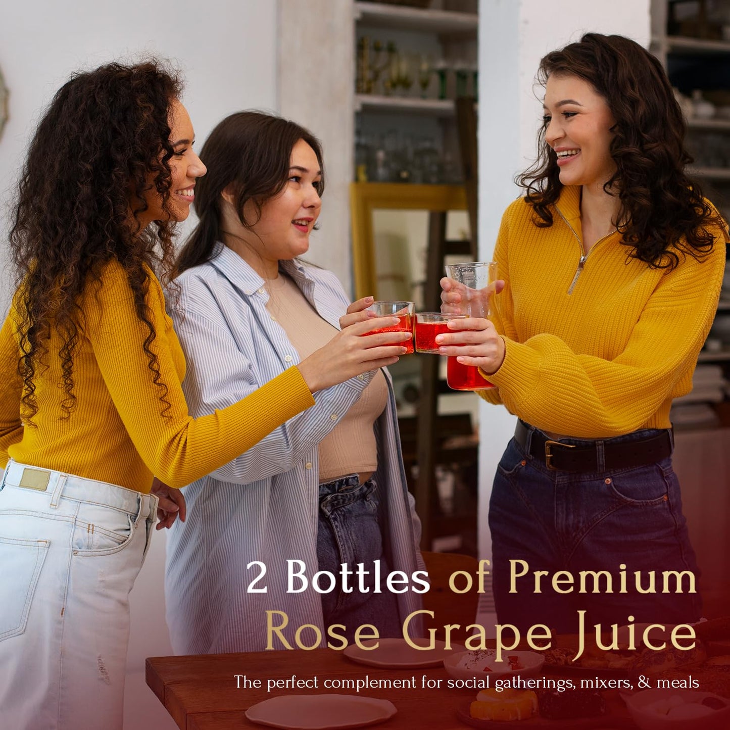 Amor Vines: Rosé Grape Juice - 100% Pure, Non-Alcoholic, No Water Added, Preservative-Free - 750ml Glass Bottles (Pack of 2)