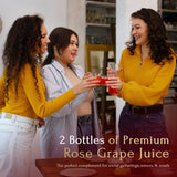 Amor Vines: Rosé Grape Juice - 100% Pure, Non-Alcoholic, No Water Added, Preservative-Free - 750ml Glass Bottles (Pack of 2)