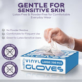 ProHeal Vinyl Disposable Gloves Small - 100 Clear Food Safe Cooking and Household Cleaning Gloves - Powder Free and Latex Free Kitchen Glove for Meal