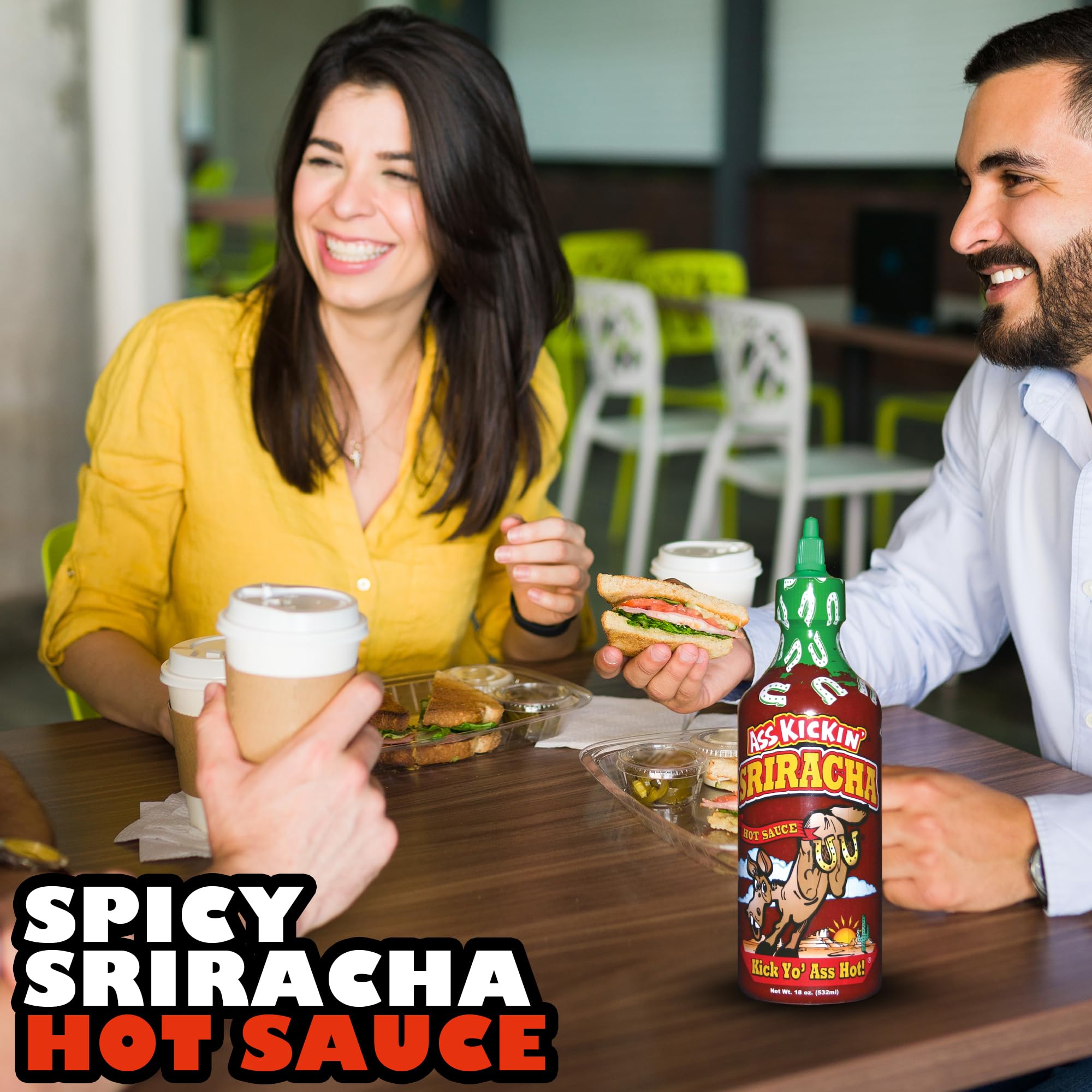 ASS KICKIN' Sriracha Hot Sauce - Sriracha Hot Chili Sauce - Try if you dare - Perfect Gourmet Gift for the Hot Sauce Fan (Sriracha Sauce)
