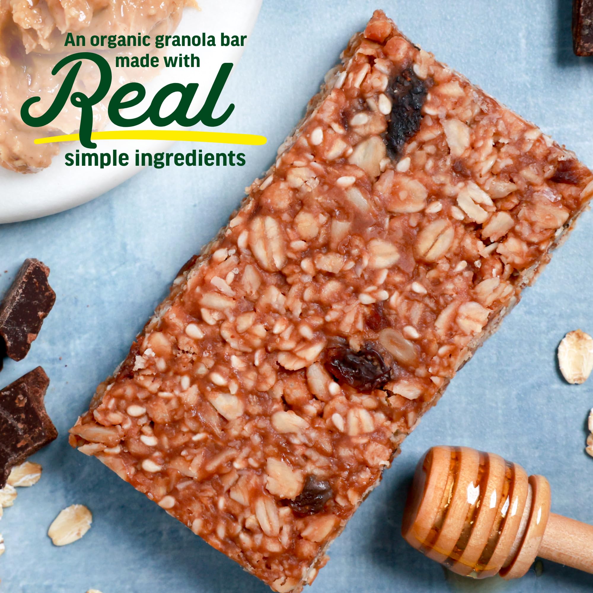 Kate’s Real Food Organic Energy Bars, Non-GMO, All-Natural Ingredients, Gluten-Free and Soy-Free Healthy Snack with Natural Flavors, Peanut Butter