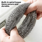 10 Packs Stainless Steel Sponge Scrubber Set, Metal Scouring Pad Stainless Steel Wire Washing Balls for Cookware Cleaning