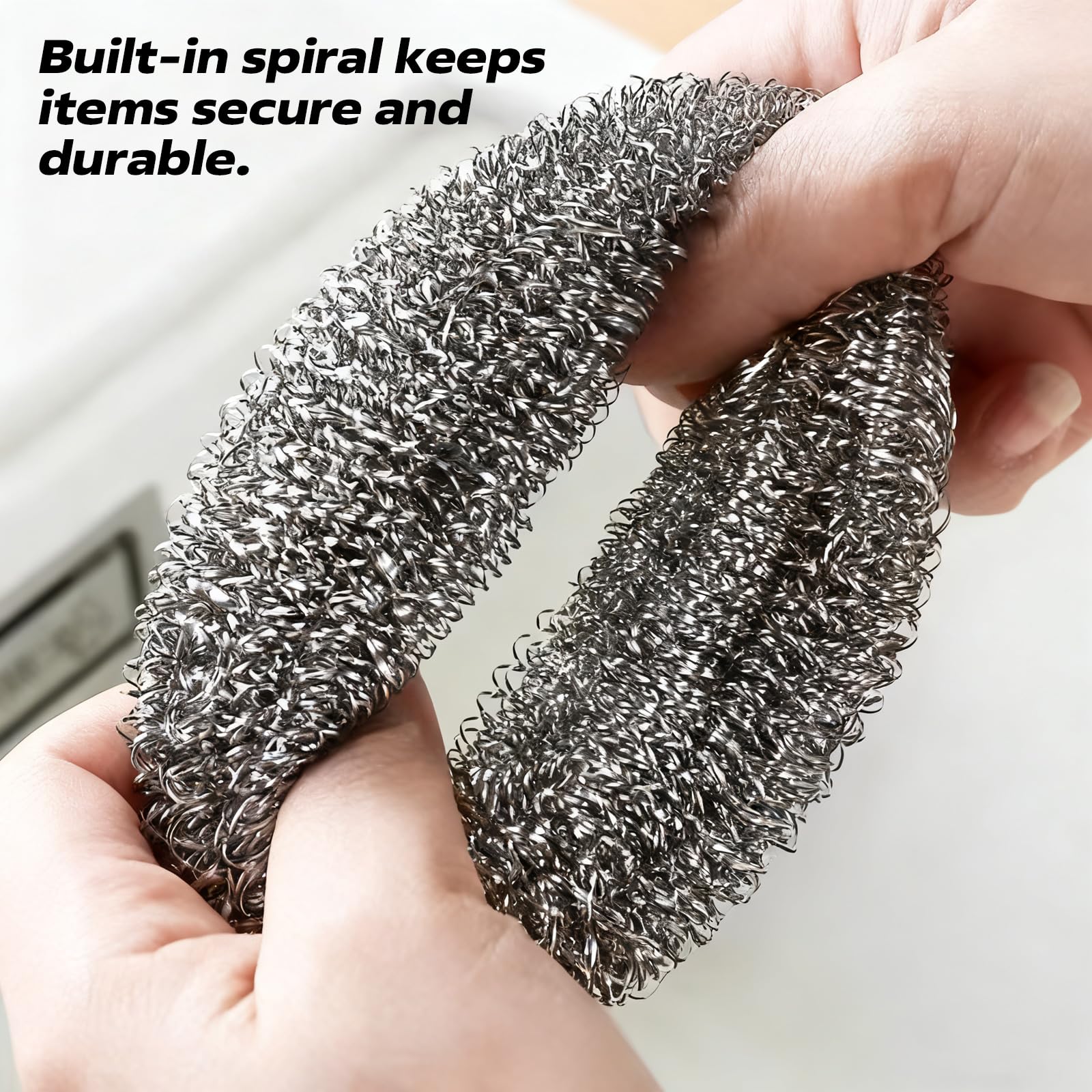 10 Packs Stainless Steel Sponge Scrubber Set, Metal Scouring Pad Stainless Steel Wire Washing Balls for Cookware Cleaning