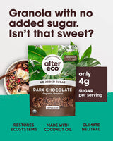 Alter Eco Dark Chocolate Granola, Healthy, Organic Breakfast & Snack, Naturally Sweetened with Fruit, Vegan, No Artificial Sugars or Additives