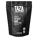 Taza Chocolate 100% Totally Dark Organic Chocolate Chunks (8 oz) - Unsweetened, No Sugar Added for Baking, Snacking, & Keto - Made from Ethically