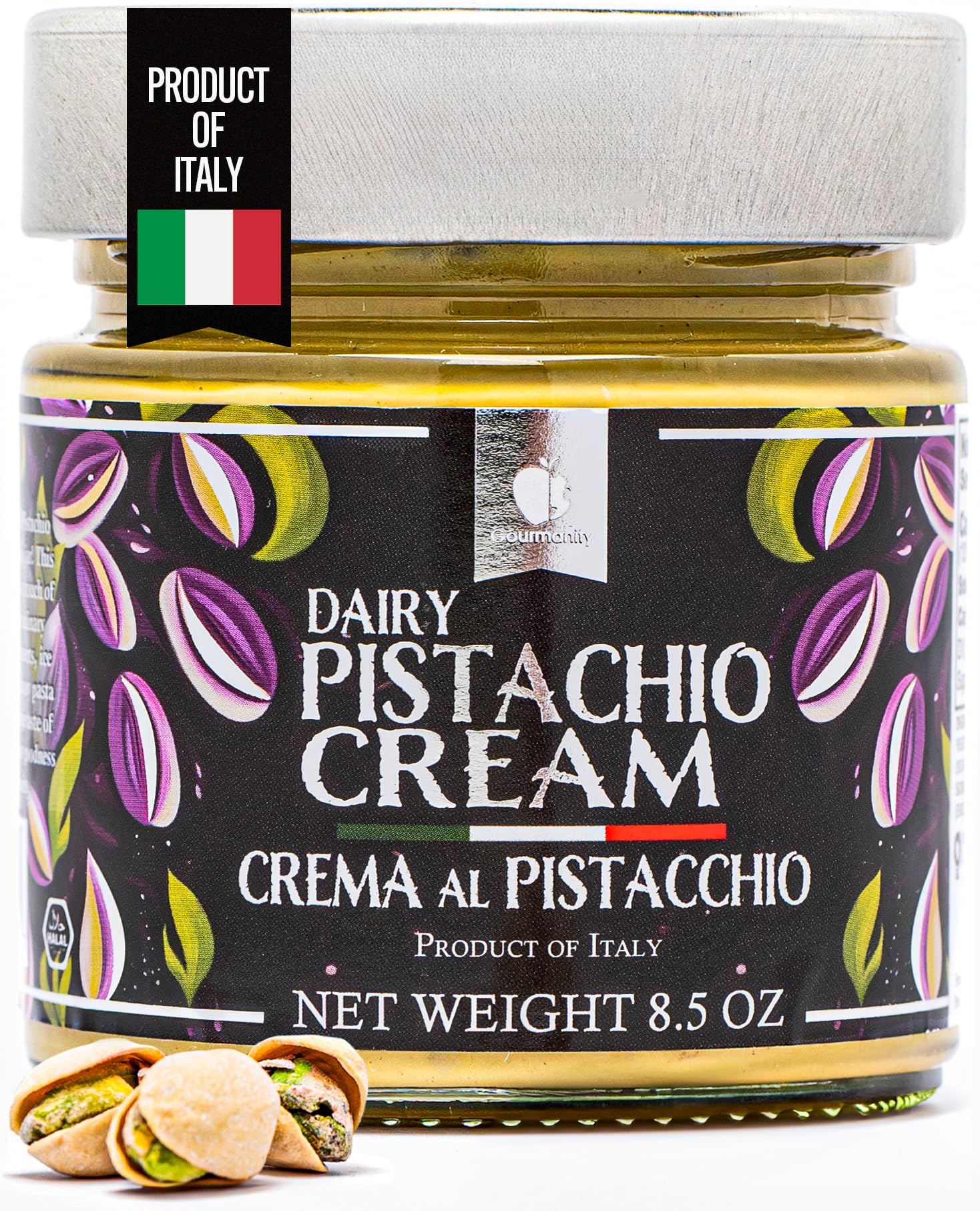 Gourmanity Dairy Pistachio Cream Spread, Perfect for Dubai Chocolate Bar, Luxury Pistachio Butter Cream For Sweet And Savory Dishes, Ideal for Italian