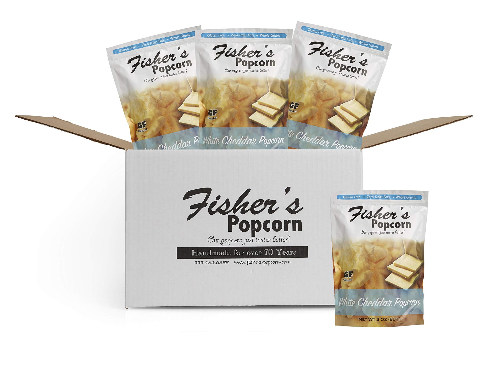 Fisher's Popcorn | White Cheddar Flavor | 3oz Bag