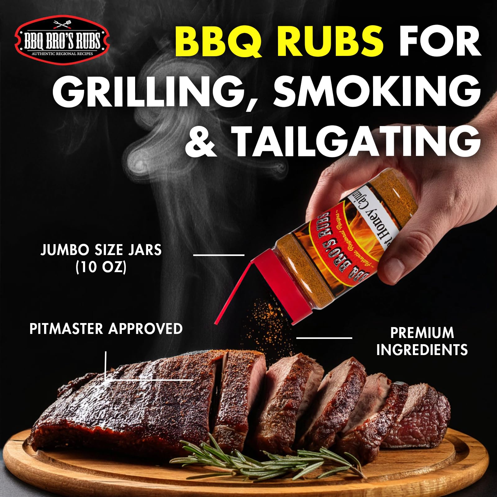 BBQ BROS RUBS (Spicy Style) - Barbecue Spices Seasonings Set - BBQ Rubs - Use for Grilling, Cooking & Smoking - Meat Rub, Dry Marinade, Rib Rub