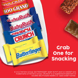 Butterfinger and Co. Bulk Chocolatey Candy Bag, Mix of Fun Size Butterfinger, CRUNCH, Baby Ruth and 100 Grand Milk Chocolatey Bars, Easter Basket