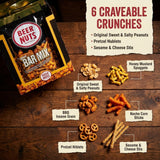 BEER NUTS Original Bar Mix - 12-Count 4oz Single Serve Bags, Pretzels, Cheese Sticks, Sesame Sticks, Roasted Corn Nuts, and Original Peanuts