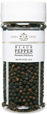 India Tree Tellicherry Peppercorns Whole Black Pepper with Bold Aromatic Flavor, 4.5 oz