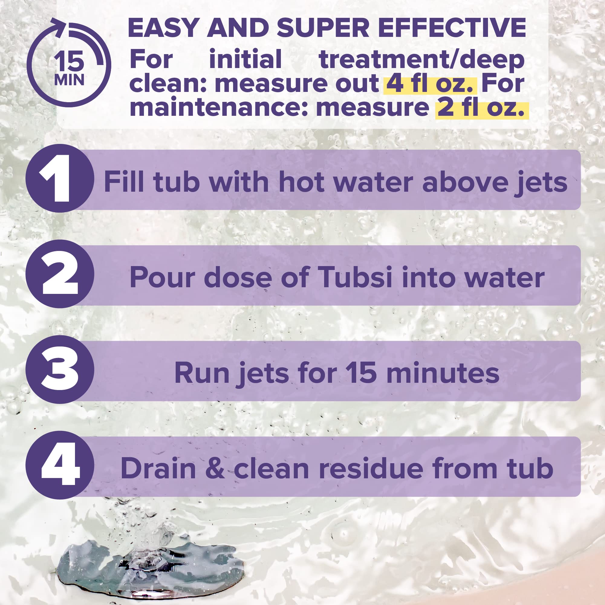 MAXTITE Tubsi Jetted Tub Cleaner - 1 Gallon - Supercharged Cleaning Action for Hidden Gunk in Jetted Bathtubs and Whirlpool Jets - Biodegradable