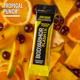 BODYARMOR Flash I.V. Electrolyte Packets, Tropical Punch, Zero Sugar Drink Mix, Single Serve Packs, Coconut Water Powder, Hydration for Workout