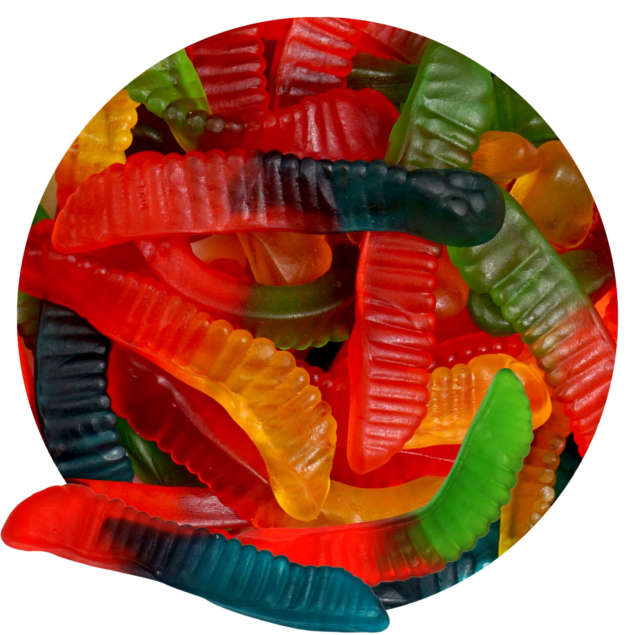 Gummy Worms, Assorted Flavors, 1 Pound Bulk Bag, Gummies for Buffets