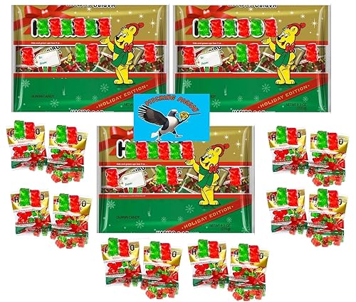 Harbo Christmas Gummy Bears - 72 Treat Size Bags (28.5 oz) - Red, White & Green Holiday Gummies for Stocking Stuffers, Classroom Gifts & Candy Bowls