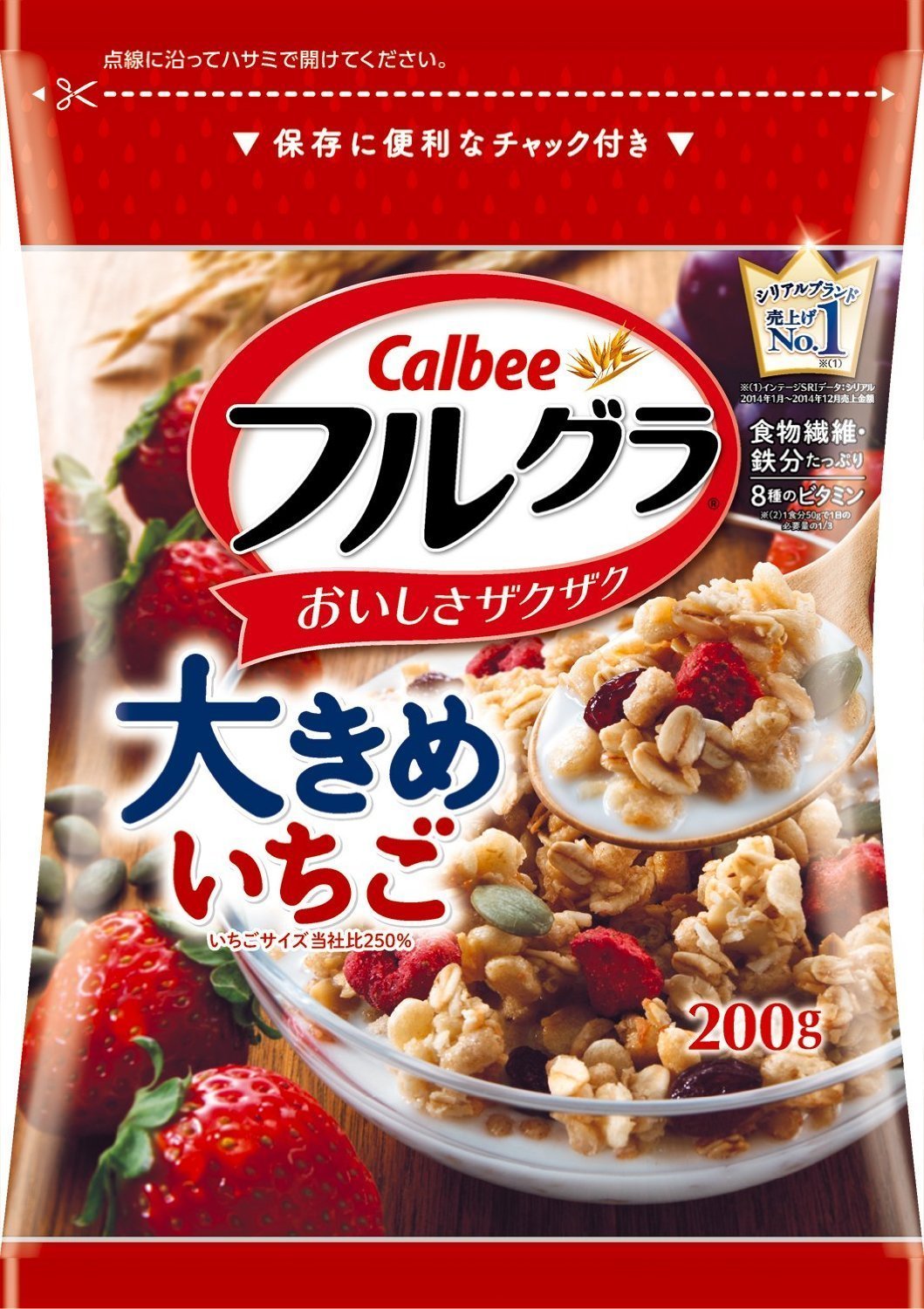 Calbee Furugura - Fruit Granola Big Strawberry 200g