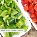 Dehydrated Dried Green Bell Pepper by It's Delish - Jumbo Reusable Container 12 Oz - Sealed to Maintain Freshness - Chopped & Dried Vegetable Spice