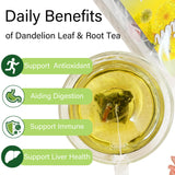 T'SMOMENT Dandelion Leaf and Root Tea Bags, 40 Teabags - Natural Dandelion Tea for Liver & Kidney Health, Caffeine-Free, Non-GMO, No Sugar