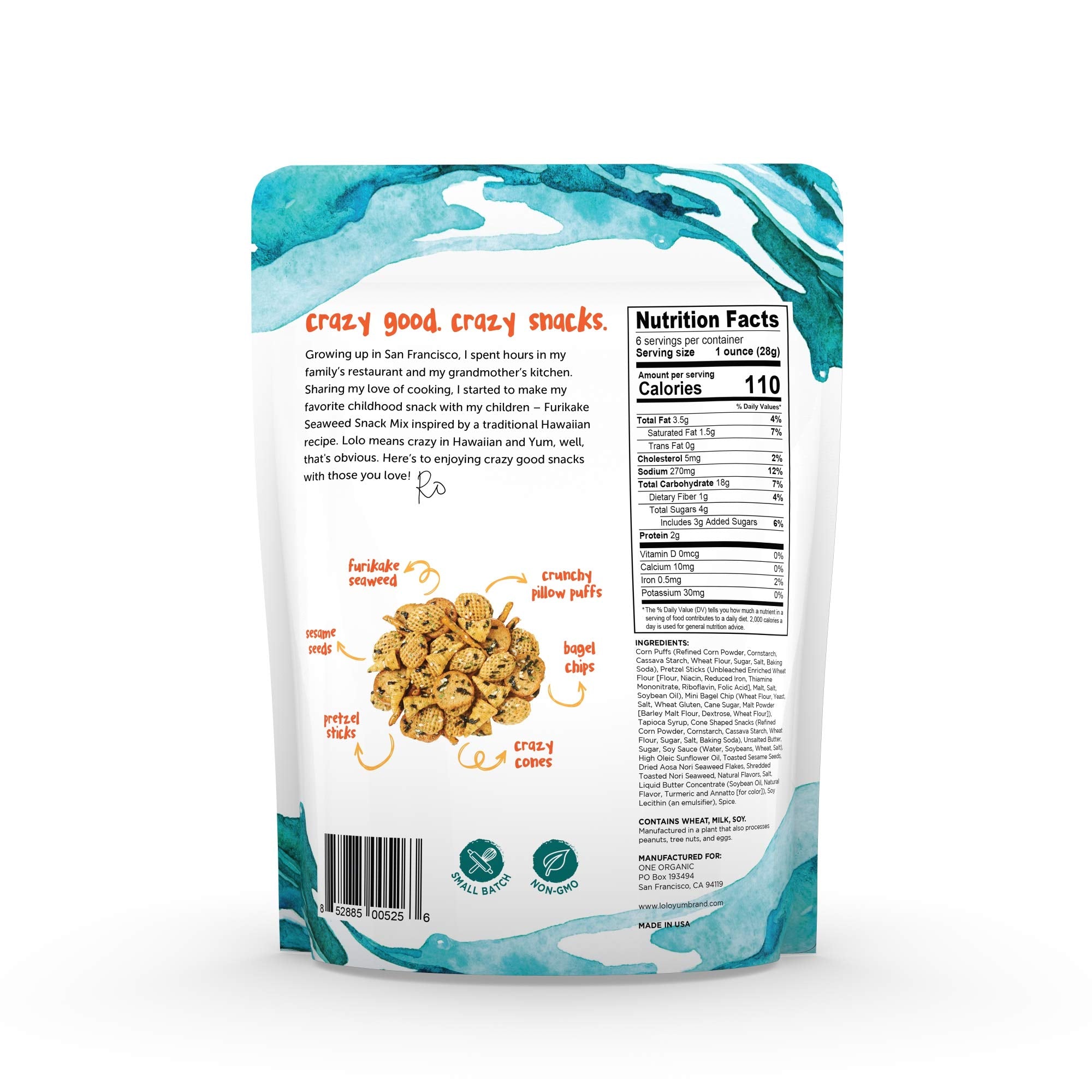 LoloYum Furikake Seaweed Snack Mix (Original, 6oz)