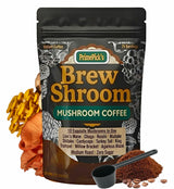 PrimePick's Brewshroom 10 in 1 Mushroom Coffee with 2000mg Adaptogenic Mushrooms, Instant, Arabica Medium Roast, Gluten-Free, Jitter-Free, No Added