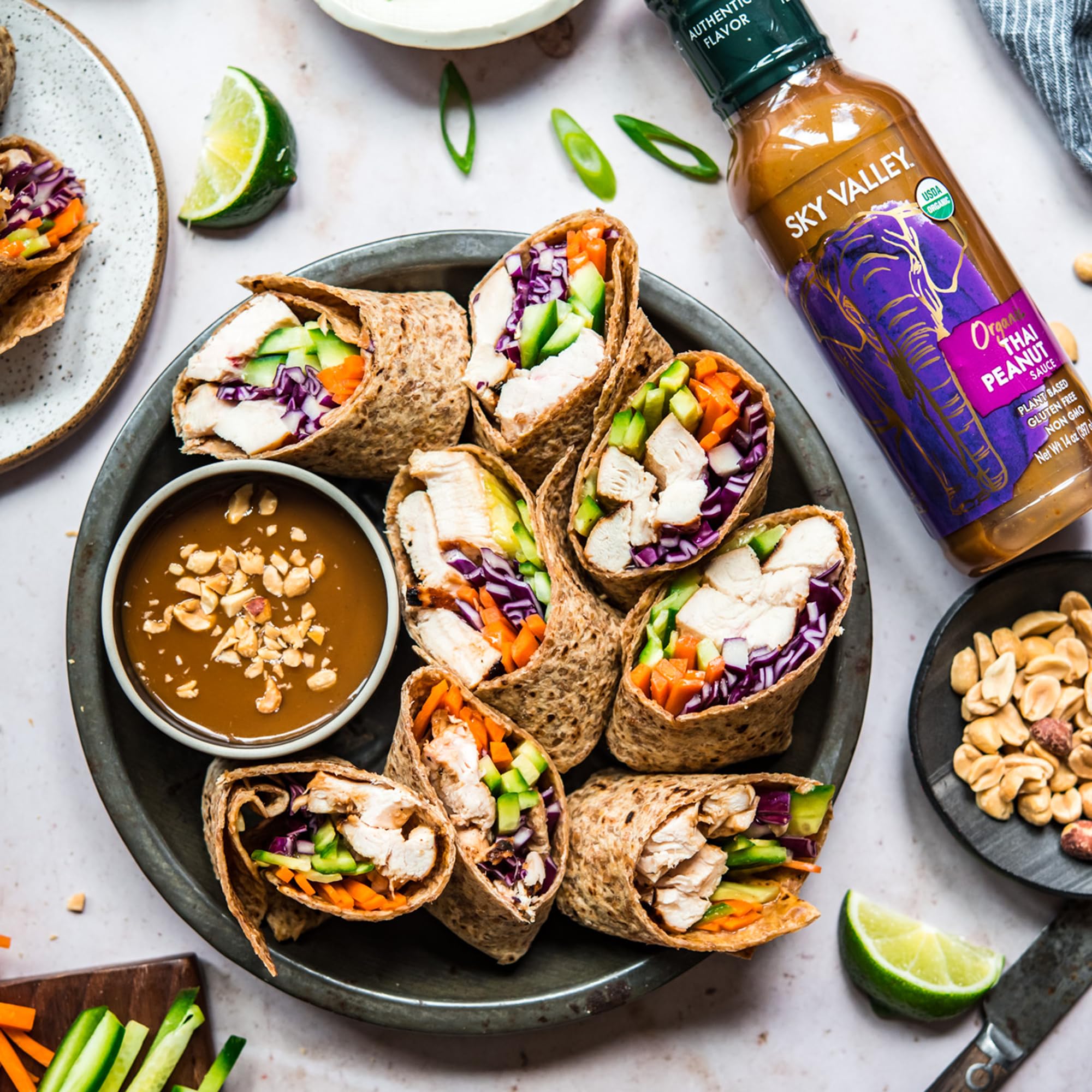 Sky Valley Thai Peanut Sauce - Gluten Free Peanut Sauce, Mild Heat, Authentic Flavor, Organic, Vegan, Non GMO, Gluten Free, Peanut Sauce for Spring