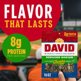DAVID Reduced Sodium Sunflower Seeds, Original Flavor, 16 oz.