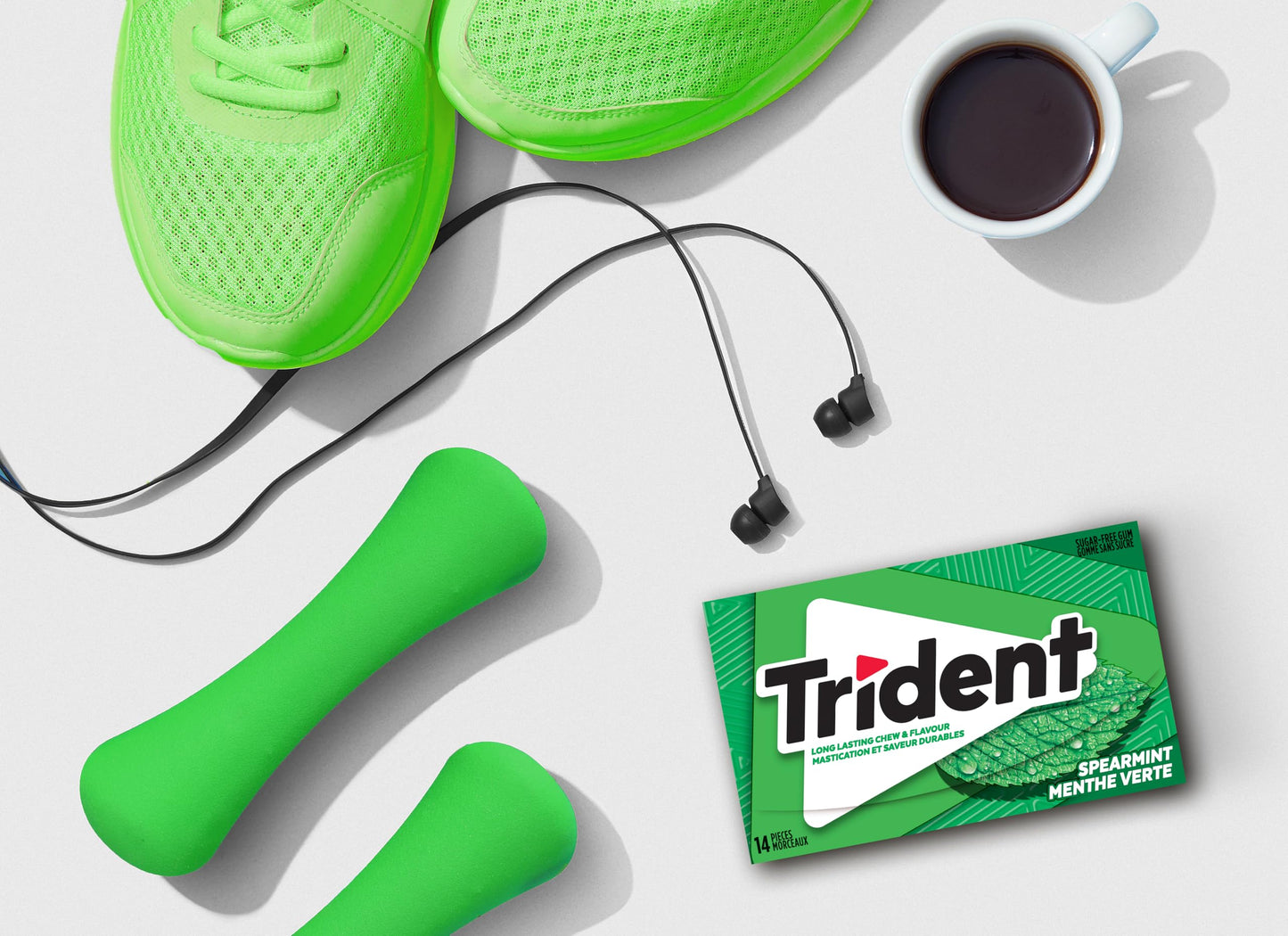 Trident Trident Sugarfree Gum, Spearmint, 12 Count