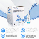 Excelsior HE Laundry Detergent Liquid Fragrance Free Concentrated 200 Loads 3 Liter With Natural Stain Remover, High Efficiency Washing Detergent