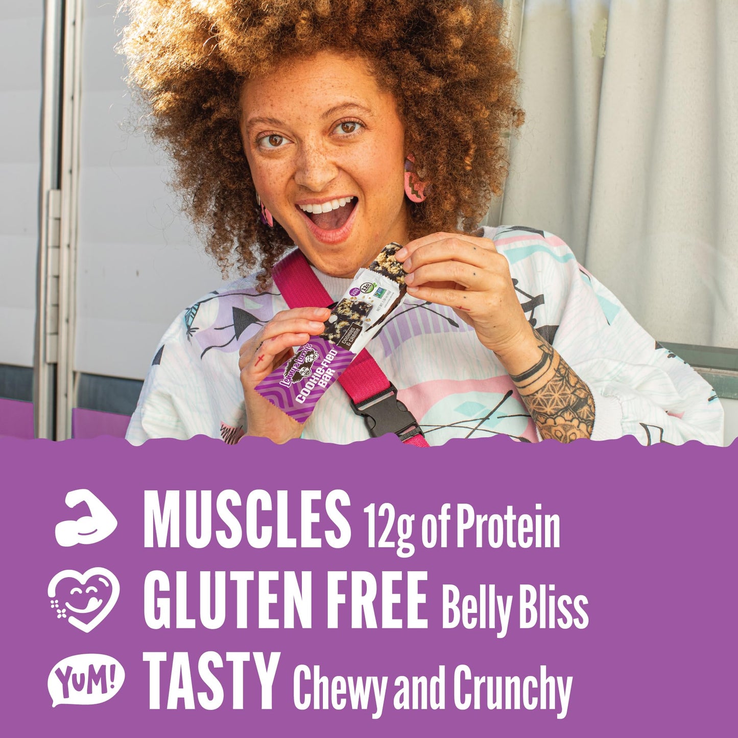 Lenny & Larry's Cookie-fied Protein Bar - Cookies & Creme Vegan Protein Bars 9x45g - Healthy Snacks with 12g Plant Protein & 5g Fiber - Gluten Free