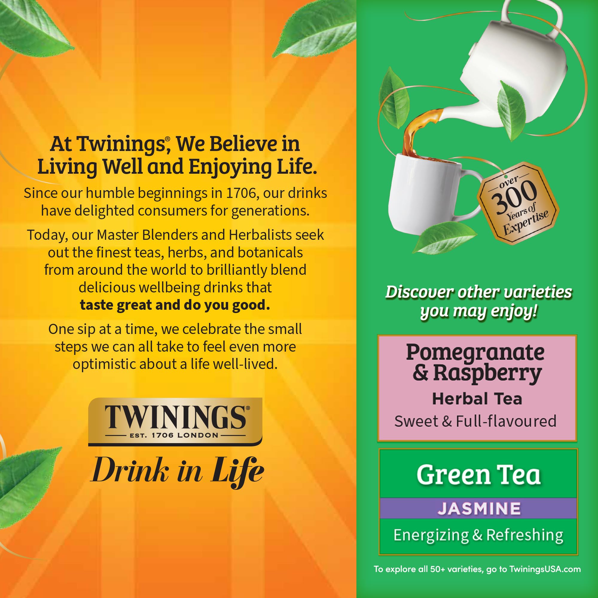 Twinings Green Tea with Pomegranate, Raspberry, & Strawberry Individually Wrapped Bags, 100 Count (Pack of 1), Caffeinated, Enjoy Hot or Iced, 100
