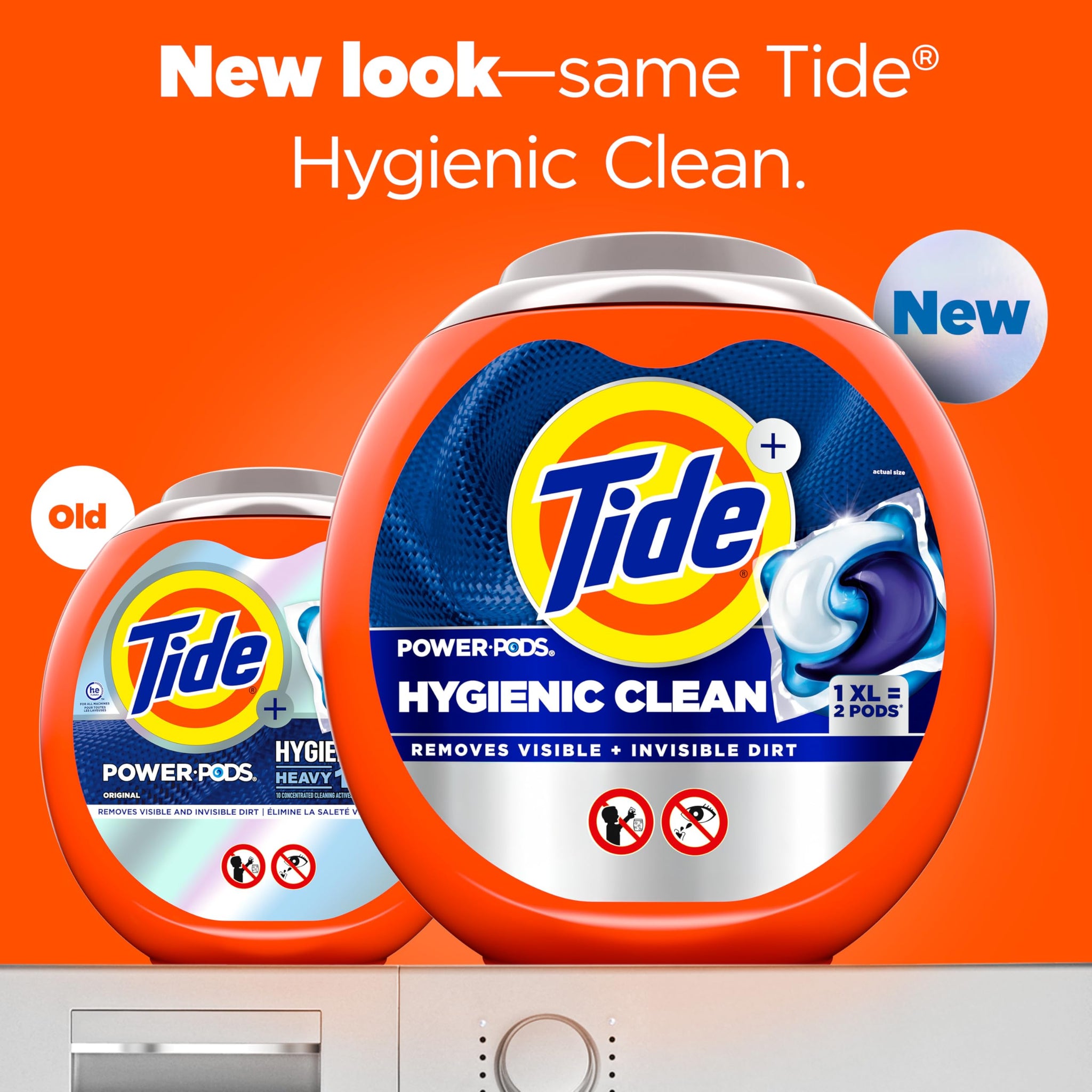 Tide Hygienic Clean Power PODS Laundry Detergent Pacs, Original Scent, 63 Count, Removes Visible and Invisible Dirt