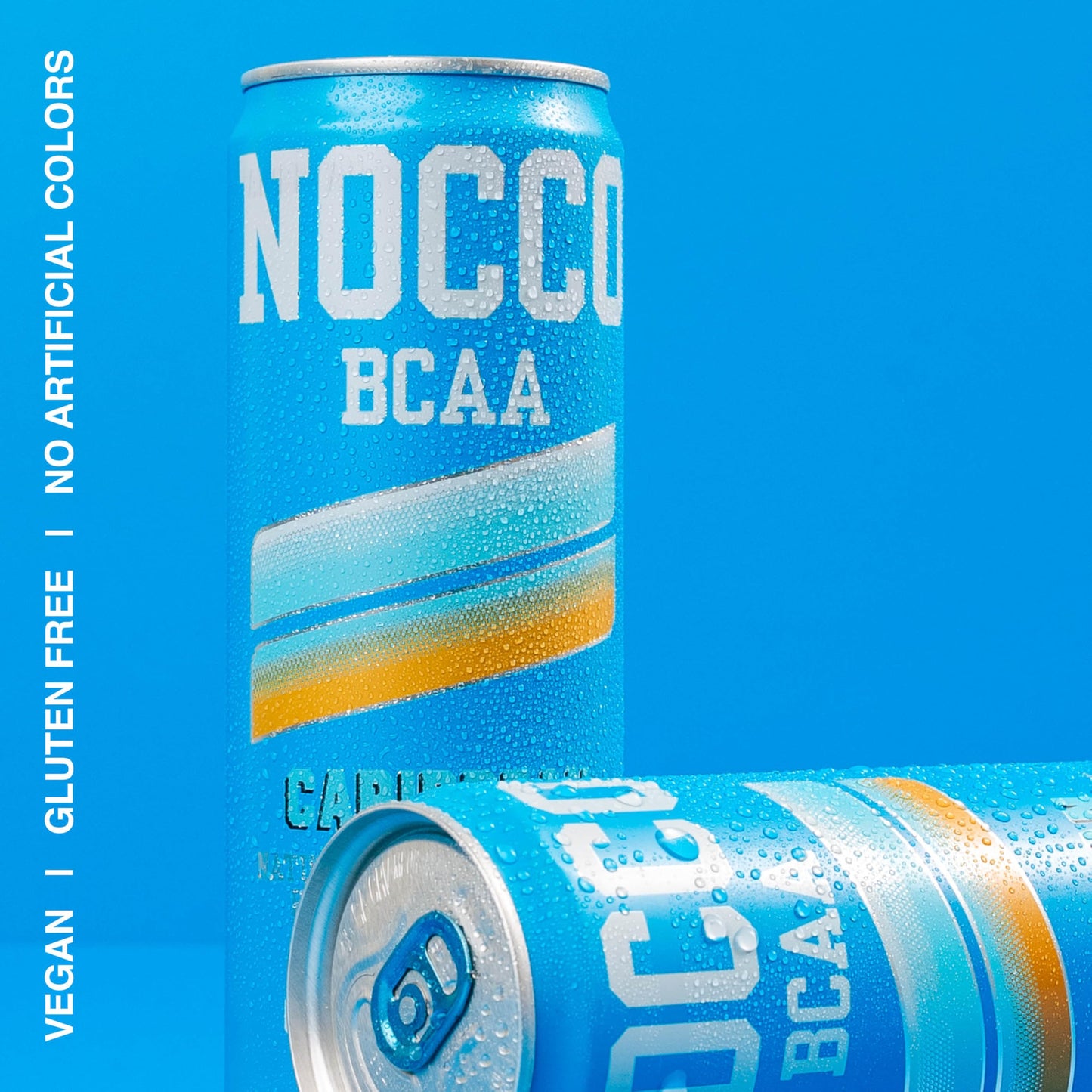 NOCCO Zero Sugar Energy Drink, Caribbean - 12 Fl Oz (Pack of 12) - 180mg Caffeine, Sugar Free with BCAAs - Branched Chain Amino Acids, Carbonated