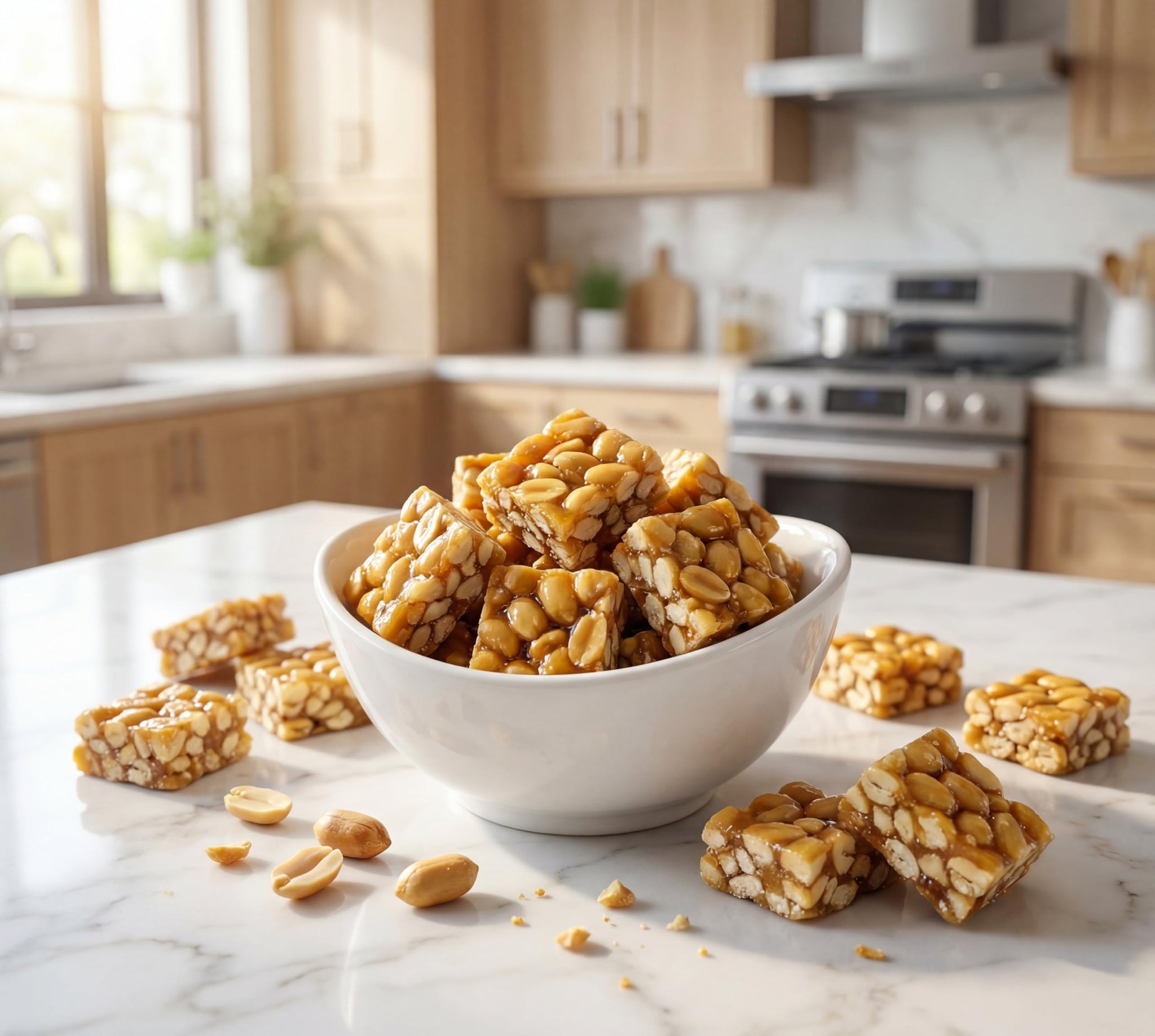 Old?Fashioned Peanut Squares - 20 oz Resealable Bag - Crunchy Bites Made with Roasted Peanuts - Classic Retro Treat for Snacking, Candy Dishes & Gifts