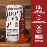1st Phorm Meat Sticks, Seasoned BBQ Protein Snacks, 18g Protein Per Serving, Pork & Beef Sticks, Healthy Snacks On The Go, Gluten Free, Low Carb, Low