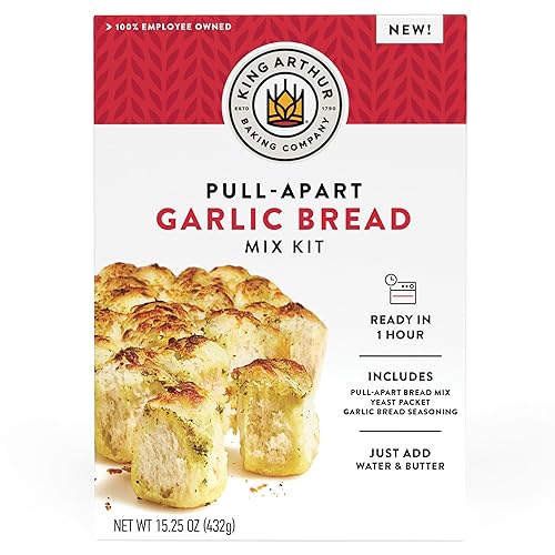King Arthur Baking Company Pull-Apart Garlic Bread Mix Kit 15.25 Oz, Baking Mix - Ready in 1 hour