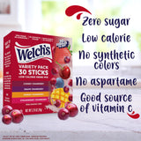 Welch’s Singles To Go! Cranberry Variety Pack Drink Mix, Sugar Free Water Flavor Packets, No Aspartame, No Artificial Dyes, Low Calorie, 4 Flavors