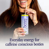 Benny Blackberry Yuzu Sparkling Clean Energy Drink | 80mg Natural Caffeine Yerba Mate | Lion's Mane & Ginseng | 1g Sugar, 5 Calories | No Artificial